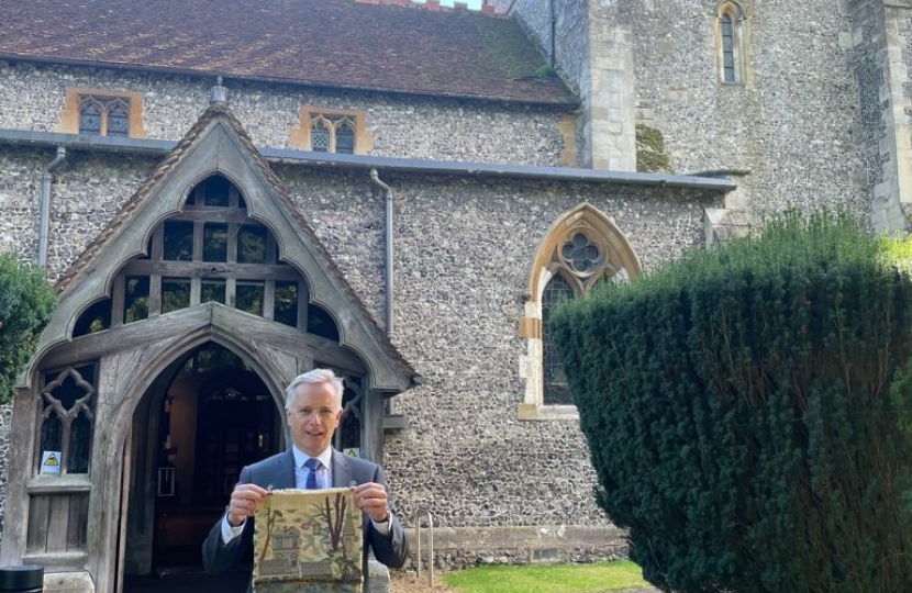 Rob Butler outside St Mary's Church