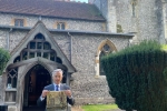 Rob Butler outside St Mary's Church